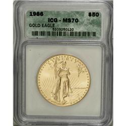 1986 G$50 One-Ounce Gold Eagle MS70 ICG