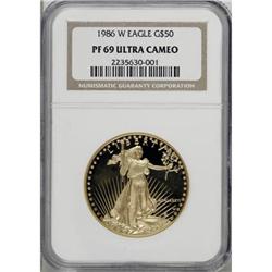 1986-W G$50 One-Ounce Gold Eagle Deep Cameo PR69 NGC