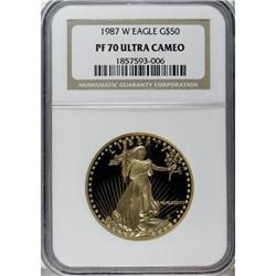 1987-W G$50 One-Ounce Gold Eagle Deep Cameo PR70 NGC