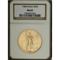 1988 G$50 One-Ounce Gold Eagle MS69 NGC