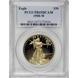 1988-W G$50 One-Ounce Gold Eagle Deep Cameo PR69 PCGS