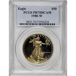 1988-W G$50 One-Ounce Gold Eagle Deep Cameo PR70 PCGS
