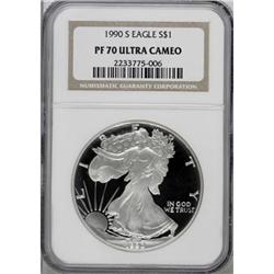 1990-S $1 Silver Eagle Deep Cameo PR70 NGC