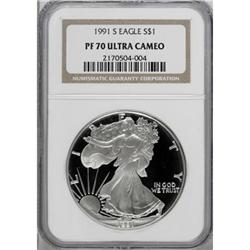 1991-S $1 Silver Eagle Deep Cameo PR70 NGC