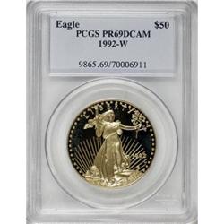 1992-W G$50 One-Ounce Gold Eagle Deep Cameo PR69 PCGS