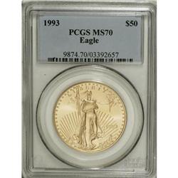 1993 G$50 One-Ounce Gold Eagle MS70 PCGS