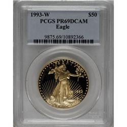 1993-W G$50 One-Ounce Gold Eagle Deep Cameo PR69 PCGS