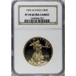 1993-W G$50 One-Ounce Gold Eagle Deep Cameo PR70 NGC