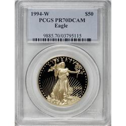 1994-W G$50 One-Ounce Gold Eagle Deep Cameo PR70 PCGS