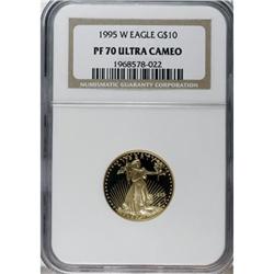 1995-W G$10 Quarter-Ounce Gold Eagle Deep Cameo PR70 NG