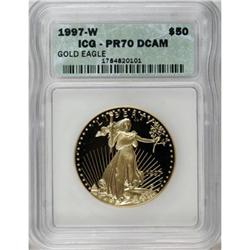 1997-W G$50 One-Ounce Gold Eagle Deep Cameo PR70 ICG