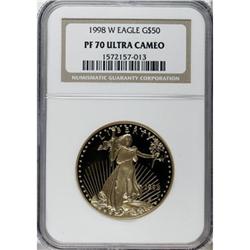 1998-W G$50 One-Ounce Gold Eagle Deep Cameo PR70 NGC