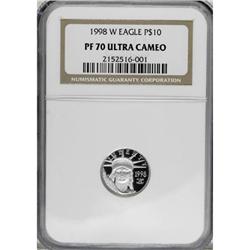 1998-W P$10 Tenth-Ounce Platinum Eagle Deep Cameo PR70