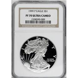 1999-P $1 Silver Eagle Deep Cameo PR70 NGC