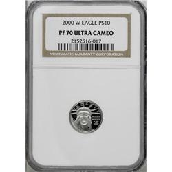 2000-W P$10 Tenth-Ounce Platinum Eagle Deep Cameo PR70