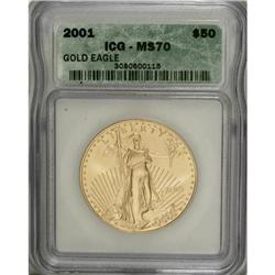 2001 G$50 One-Ounce Gold Eagle MS70 ICG