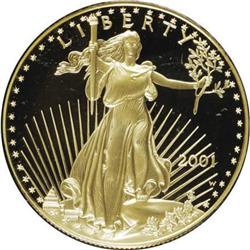 2001-W G$50 One-Ounce Gold Eagle Deep Cameo PR70 ICG