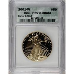 2001-W G$50 One-Ounce Gold Eagle Deep Cameo PR70 ICG