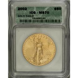 2002 G$50 One-Ounce Gold Eagle MS70 ICG
