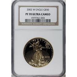 2002-W G$50 One-Ounce Gold Eagle Deep Cameo PR70 NGC