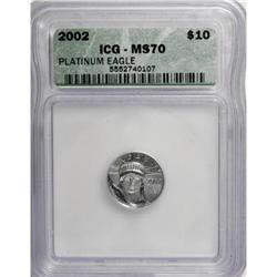 2002 P$10 Tenth-Ounce Platinum Eagle MS70 ICG