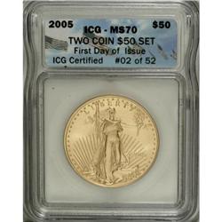 2005 G$50 One-Ounce Gold MS70 ICG