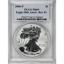 2006-P $1 Reverse Proof Silver Eagle, 20th Anniversary
