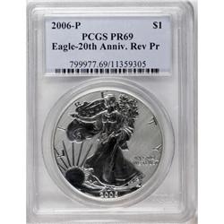 2006-P $1 Reverse Proof Silver Eagle, 20th Anniversary