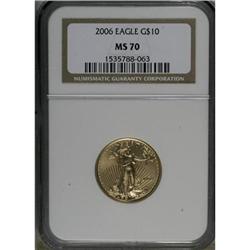 2006 G$10 Quarter-Ounce Gold Eagle MS70 NGC