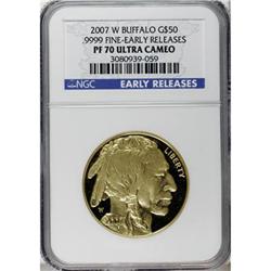 2007-W $50 Buffalo Deep Cameo PR70 NGC