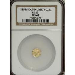 Undated 25C Liberty Round 25 Cents, BG-221, R.3, MS63