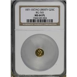 1871 25C BG-765 MS64 NGC