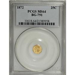 1872 25C Indian Octagonal 25 Cents, BG-791, R.3, MS64