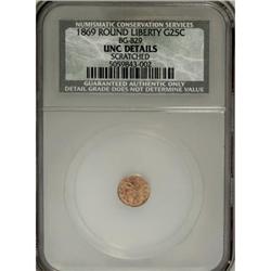 1869 25C Liberty Round 25 Cents, BG-829, Low R.5, MS60