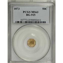 1873 50C Liberty Octagonal 50 Cents, BG-915, Low R.4,