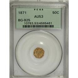 1871 50C Liberty Octagonal 50 Cents, BG-925, High R.4,