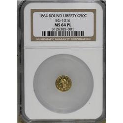 1864 50C BG-1016 MS64 NGC