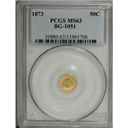 1873 50C Indian Round 50 Cents, BG-1051, Low R.5, MS63