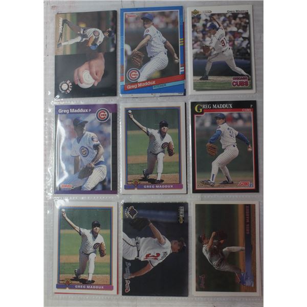 18 GREG MADDUX BASEBALL CARDS BRAVES CUBS