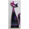 Image 1 : METAL CAT DECOR 14" TALL PINK GOLD PURPLE BLACK