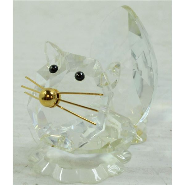 BOHEMIAN CRYSTAL CAT MADE IN CZECHOSLOVAKIA