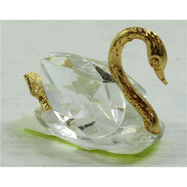 BOHEMIAN CRYSTAL SWAN MADE IN CZECHOSLOVAKIA