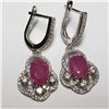 Image 1 : 162) SILVER RHODIUM PLATED RUBY(6.4CT) SET