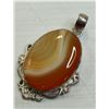 Image 1 : #27-NATURAL ORANGE BOTSWANA AGATE PENDANT