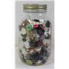 Image 1 : LARGE MASON JAR FULL OF BUTTONS