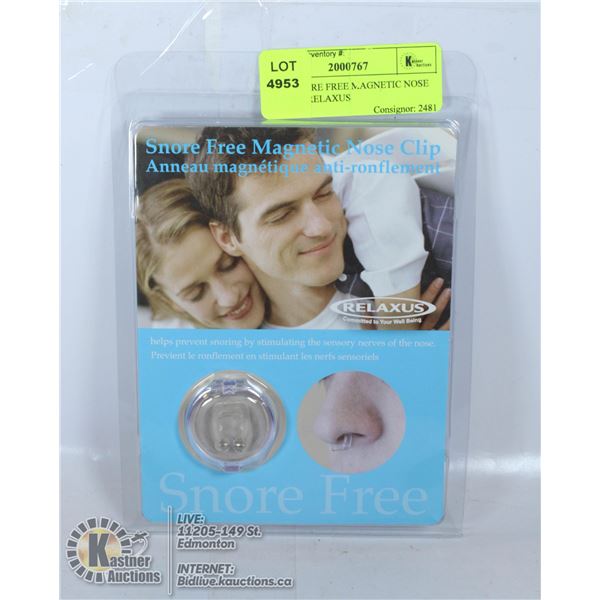 NEW SNORE FREE MAGNETIC NOSE CLIP BY RELAXUS