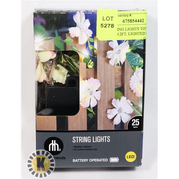 NEW STRING LIGHTS TOTAL LENGTH 9.2FT. LIGHTED LENG