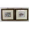 Image 1 : PAIR OF FRAMED ART PIECES APPROX 5" X 6"