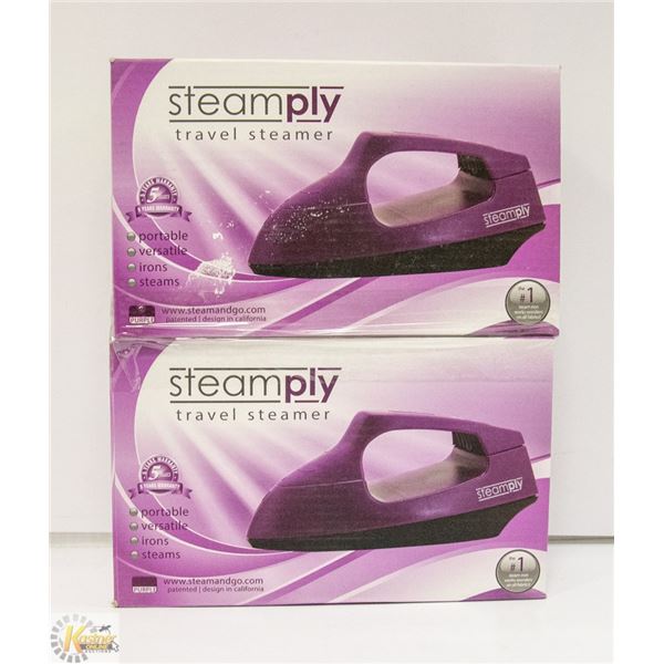 2 STEAMPLY PURPLE TRAVEL STEAMERS