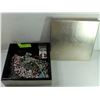 Image 1 : BOX OF VINTAGE PINK & SILVER & BLUE JEWELRY